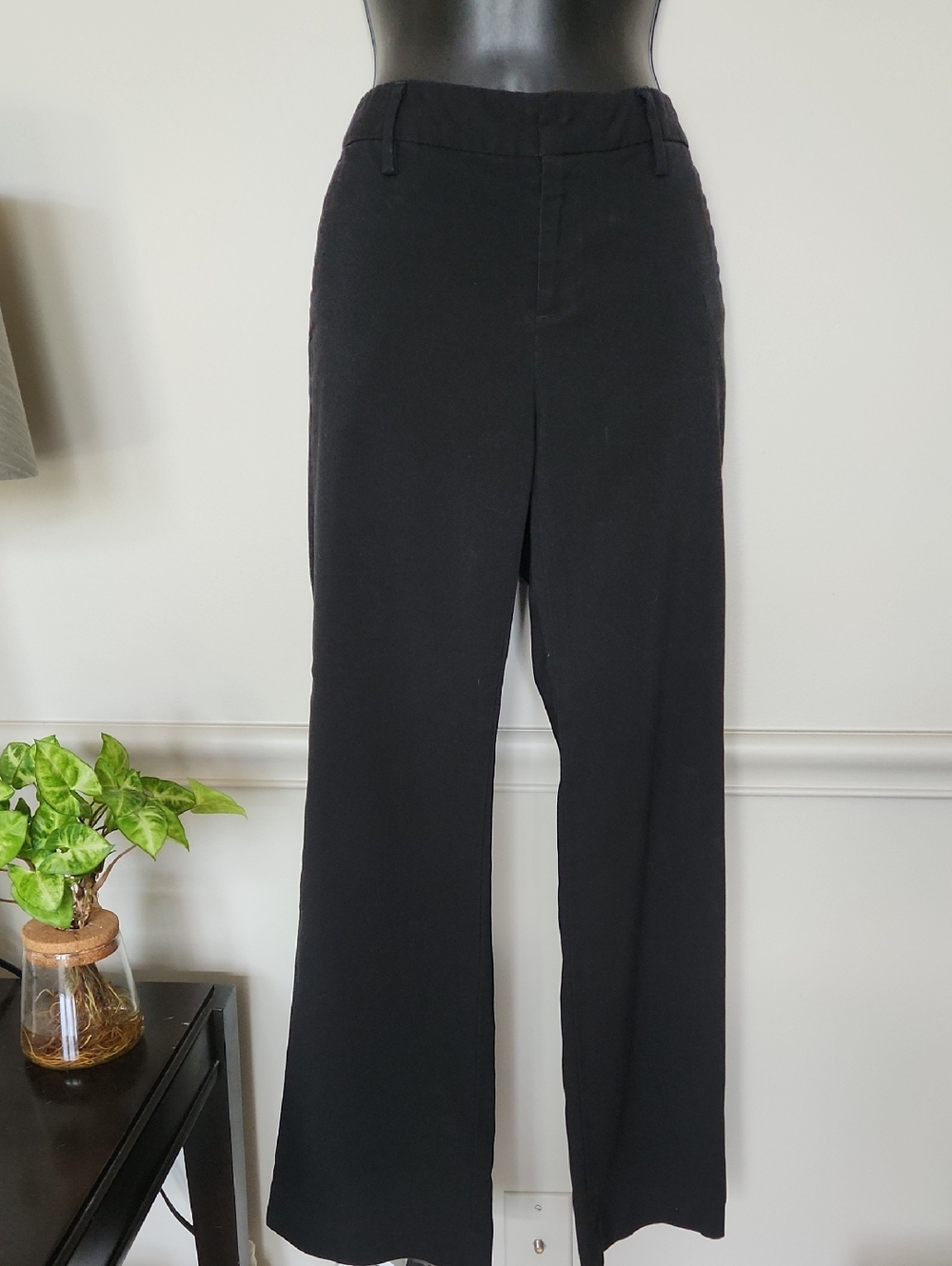 GAP Black Straight Ankle Trousers with Stretch